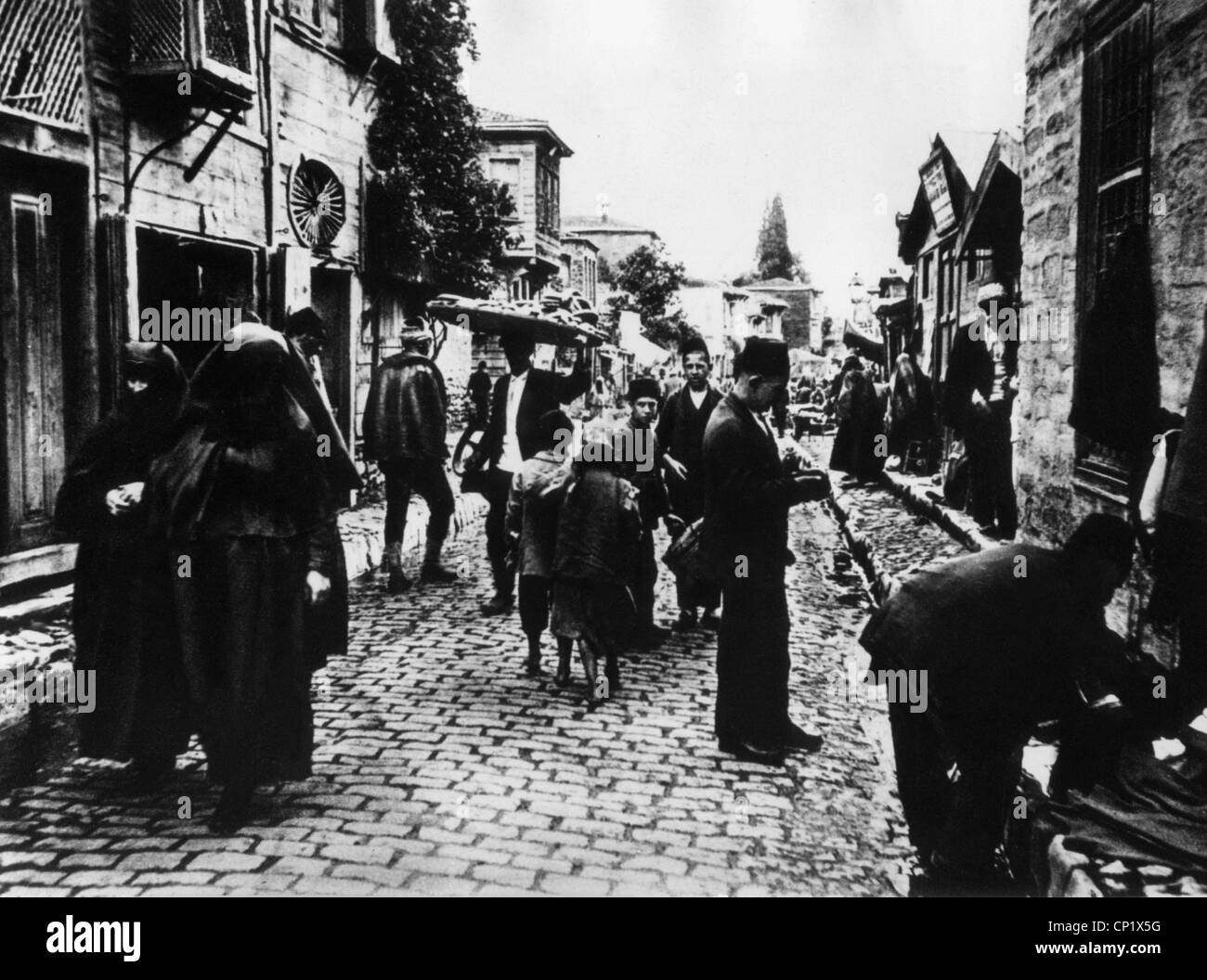Géographie / Voyage, Turquie, Istanbul, Bazar, rue avec marchands, vers 1900, droits additionnels-Clearences-non disponible Banque D'Images