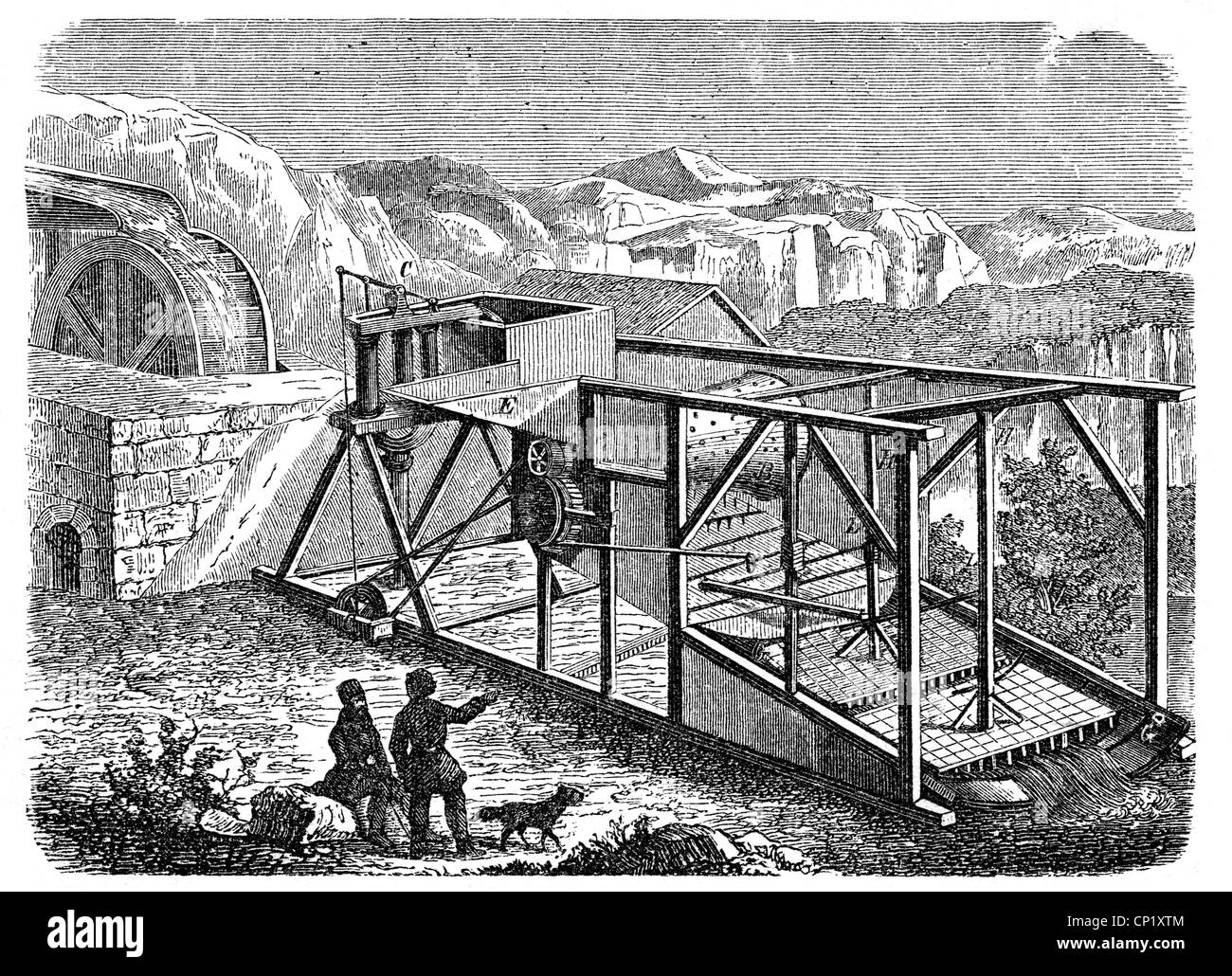 Métaux, or, usine de lavage centrifuge dans l'Oural, gravure en bois, 1872, droits additionnels-Clearences-non disponible Banque D'Images