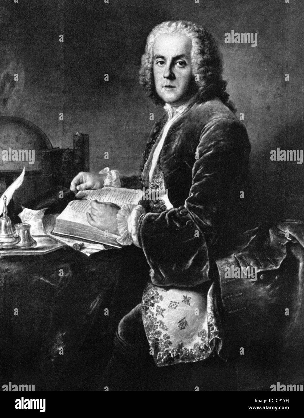 La Jordanie, Charles Etienne, 17.8.1700 - 13.5.1745, l'auteur allemand / auteur / scénariste, demi-longueur, impression après la peinture, vers 1740, l'artiste n'a pas d'auteur pour être effacé Banque D'Images