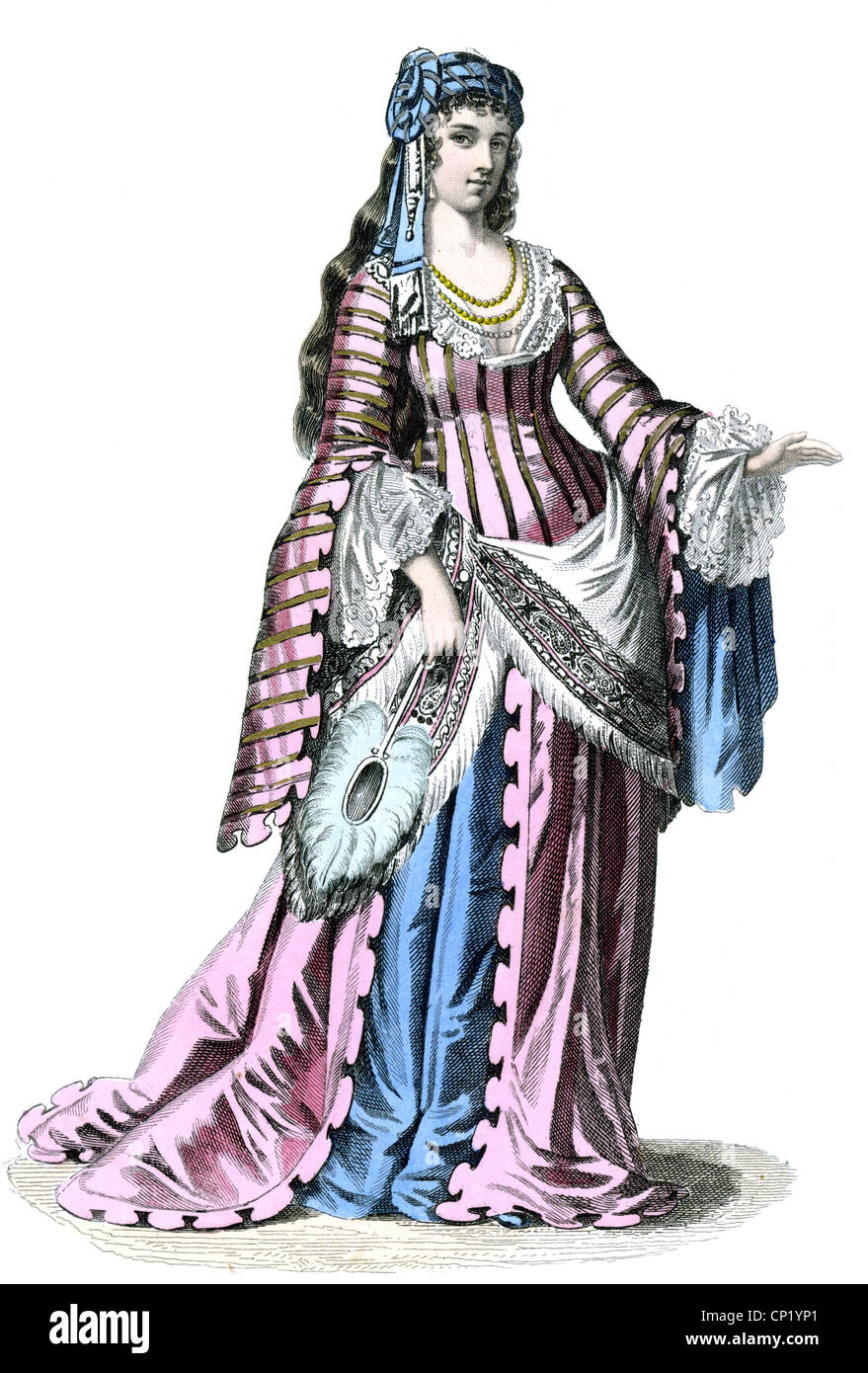 Géographie / Voyage, Grèce, gens, femmes, grec de classe supérieure, gravure en acier coloré, vers 1860, droits additionnels-Clearences-non disponible Banque D'Images