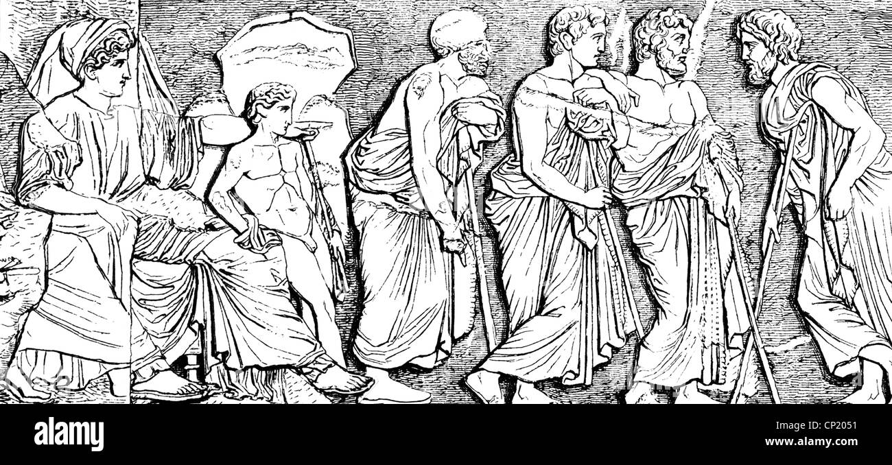 Monde antique, Grèce, politique, députés de phyles attiques outre Aphrodite et Eros (à gauche), soulagement, frise du Parthénon, Acropole, Athènes, vers 440 av. J.-C., gravure en bois, 19e siècle, politicien, politiciens, déesse, déesses, Dieu, dieux, divinité, divinité, divinités, gens, Grecs, citoyen athénien, représentants, démocratie, lyle, démocratie, lyle, représentants historiques, démocratie, lyle, démocratie, 19ème siècle, Historique, monde antique, droits additionnels-Clearences-non disponible Banque D'Images