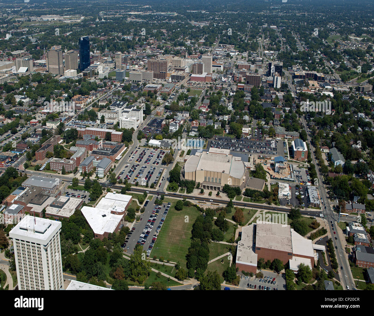 Photographie aérienne, Université du Kentucky, Lexington Banque D'Images