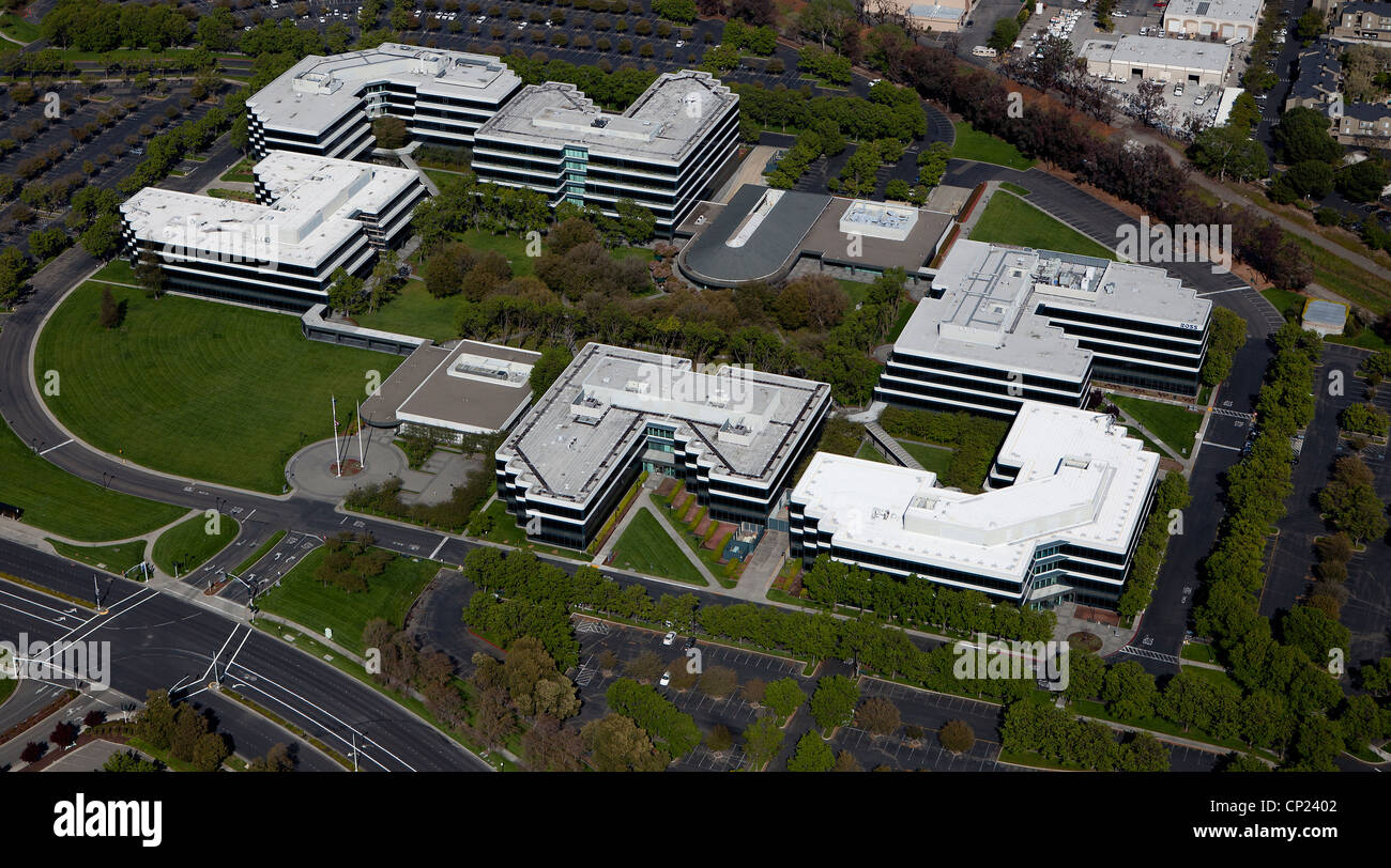 Photographie aérienne Hacienda Business Park, Pleasanton, comté d'Alameda, Californie Banque D'Images