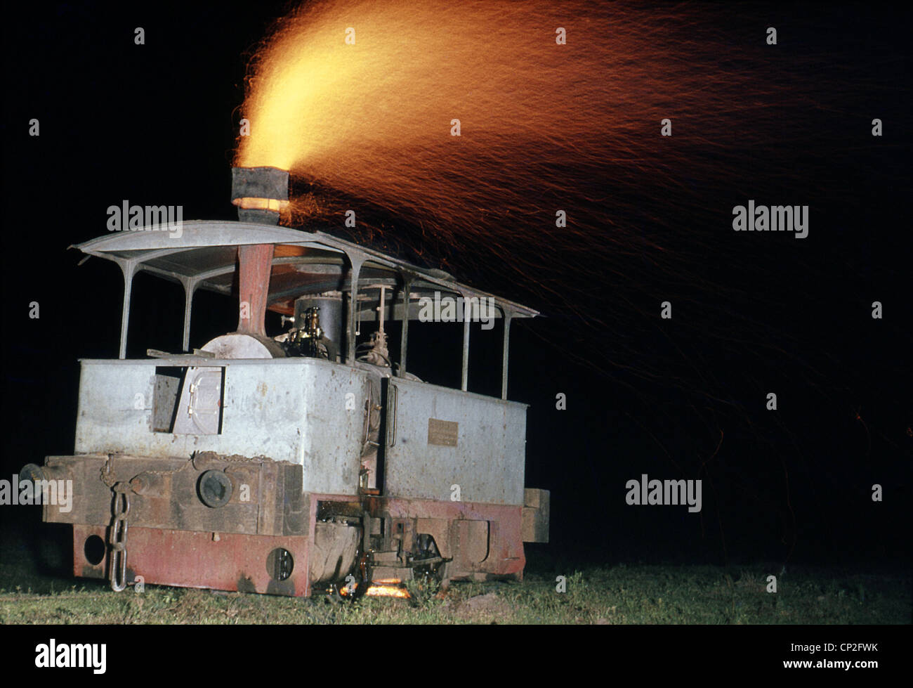 Le dernier tramway à vapeur du monde à l'usine de sucre F.C Azucarera au Paraguay. Banque D'Images