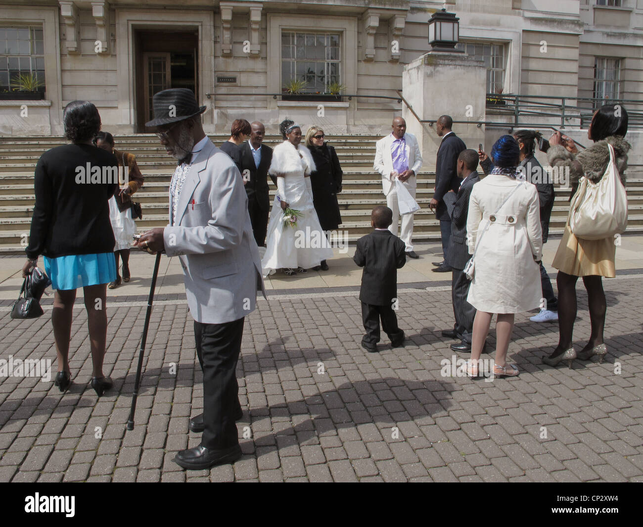 Mariage d'une famille Afro Antillais à Hackney, Londres, UK Banque D'Images