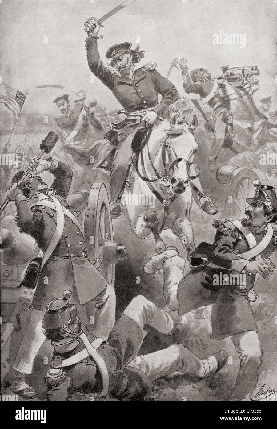 Bataille de Resaca de la Palma, près de Brownsville, Texas, l'Amérique, 1846. D'hommes célèbres et grands événements du 19e siècle. Banque D'Images