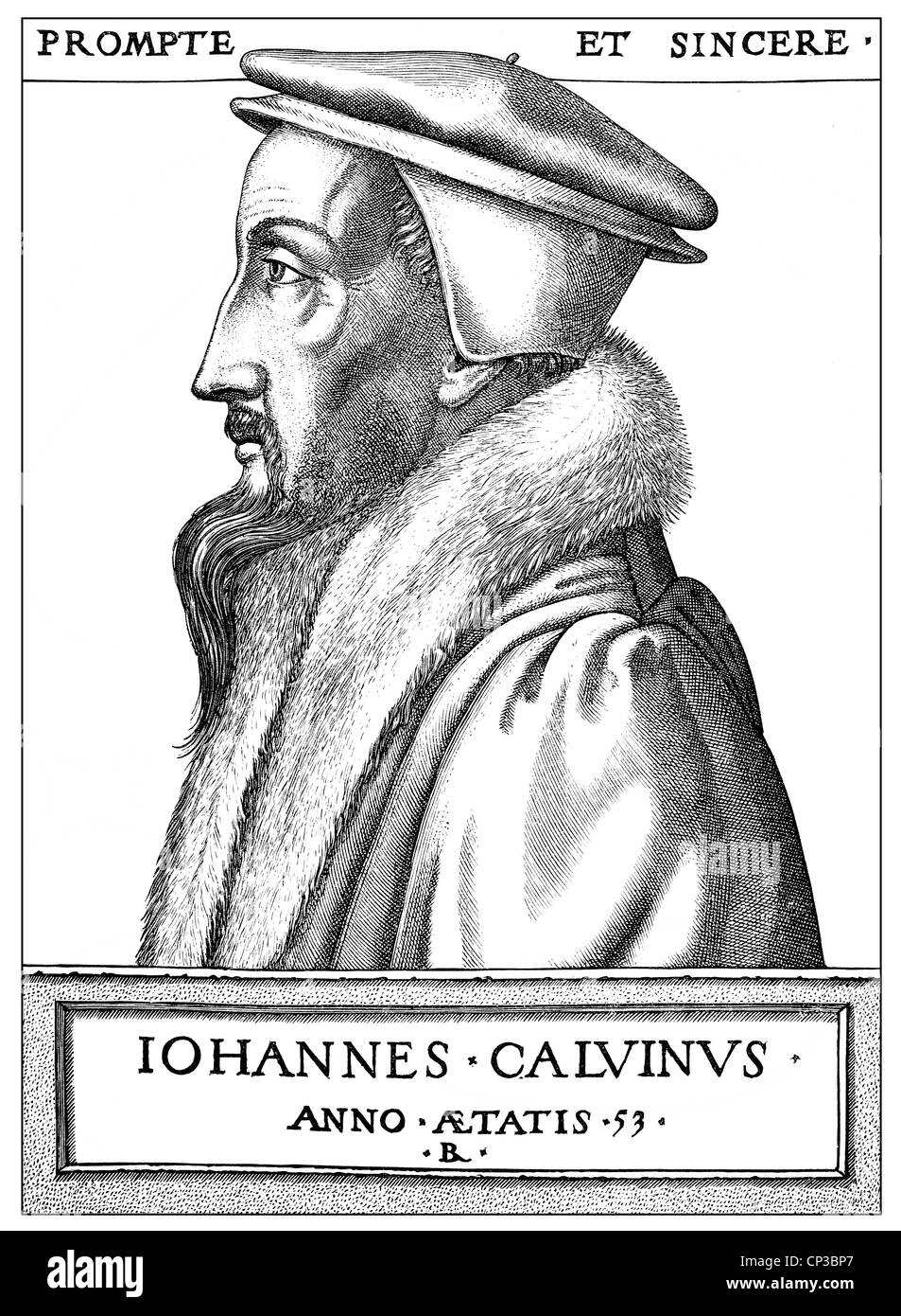 Johannes Calvin ou Jean Caulvin, 1509 - 1564, un réformateur et fondateur du calvinisme, Banque D'Images