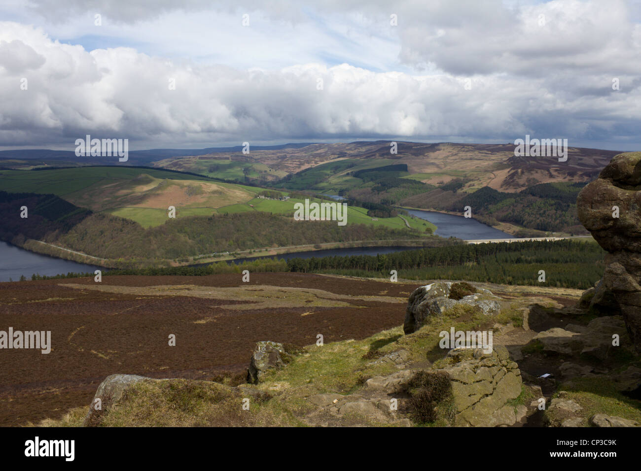 Win hill trig sommet point england uk derbyshire peak district Banque D'Images