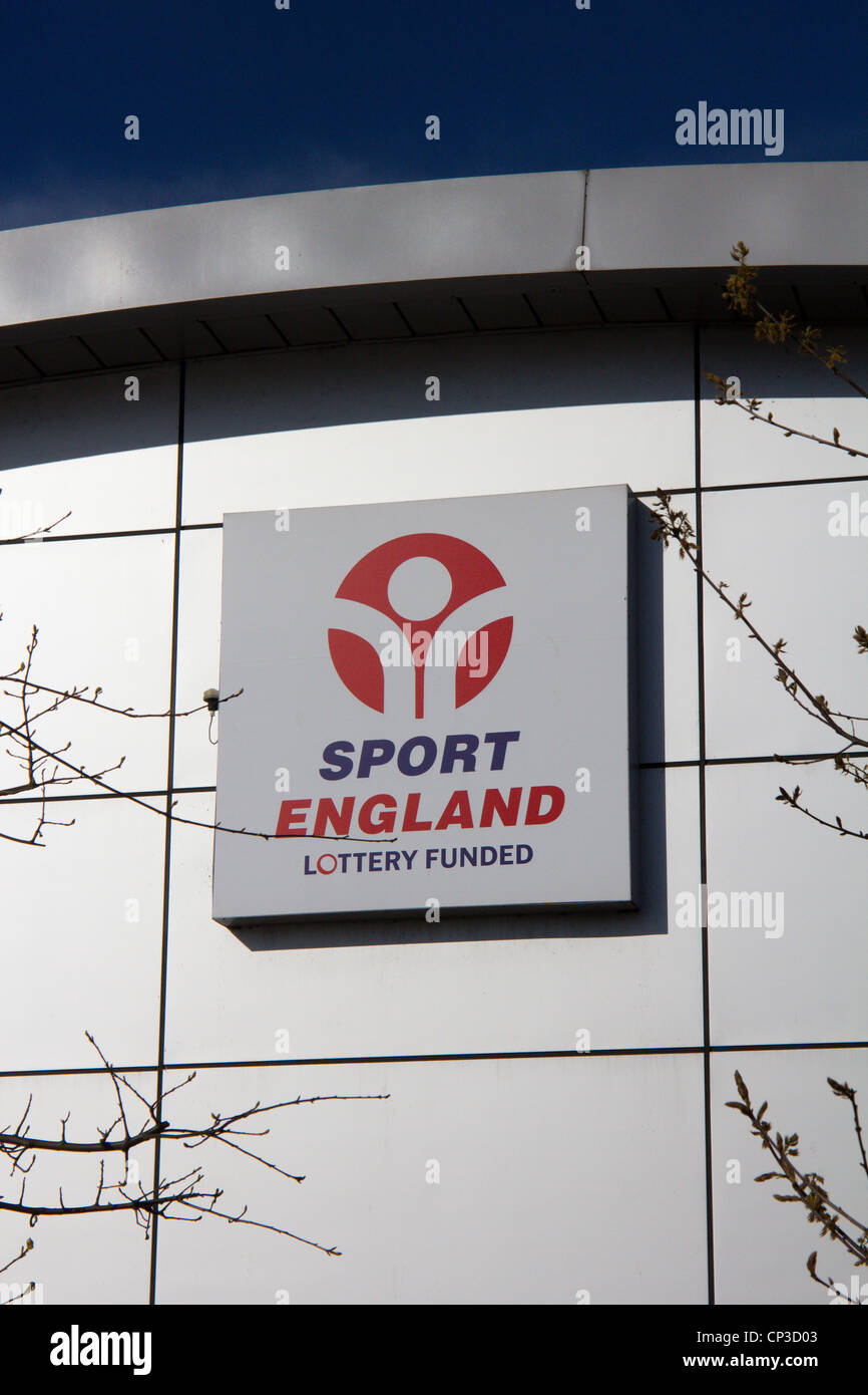 Centre nautique sport england sign Greater Manchester Salford Quays england uk go Banque D'Images