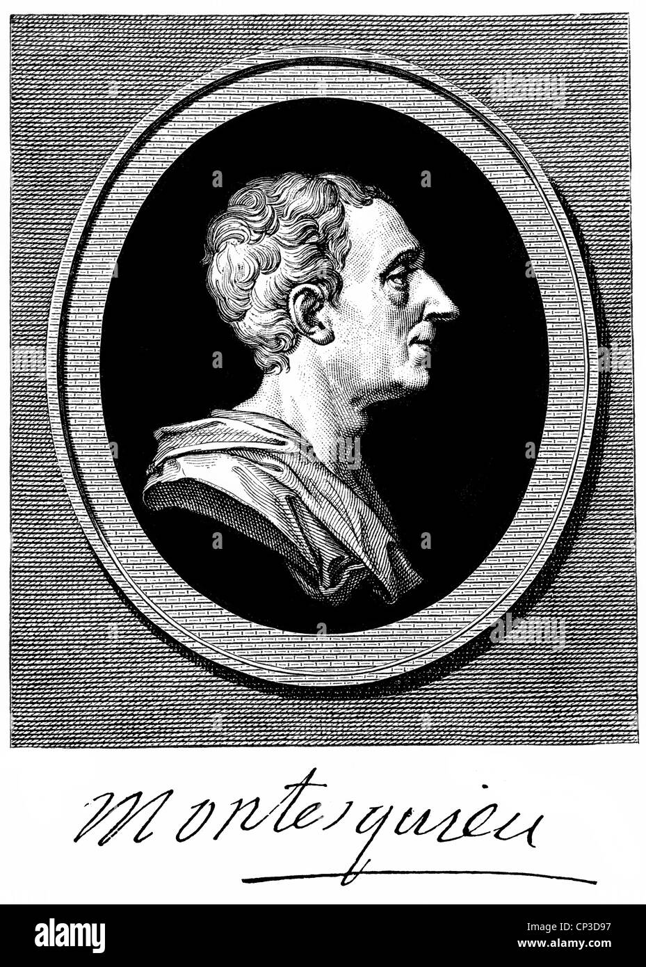 Charles-Louis de Secondat, Baron de La Brède et de Montesquieu, 1689 - 1755, un écrivain français, philosophe et théoricien de la politique Banque D'Images