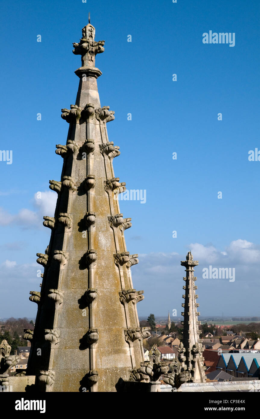 Close up de flèche de la chapelle de la Vierge vu de la lanterne octogonale de cathédrale d'Ely Cambridgeshire Banque D'Images