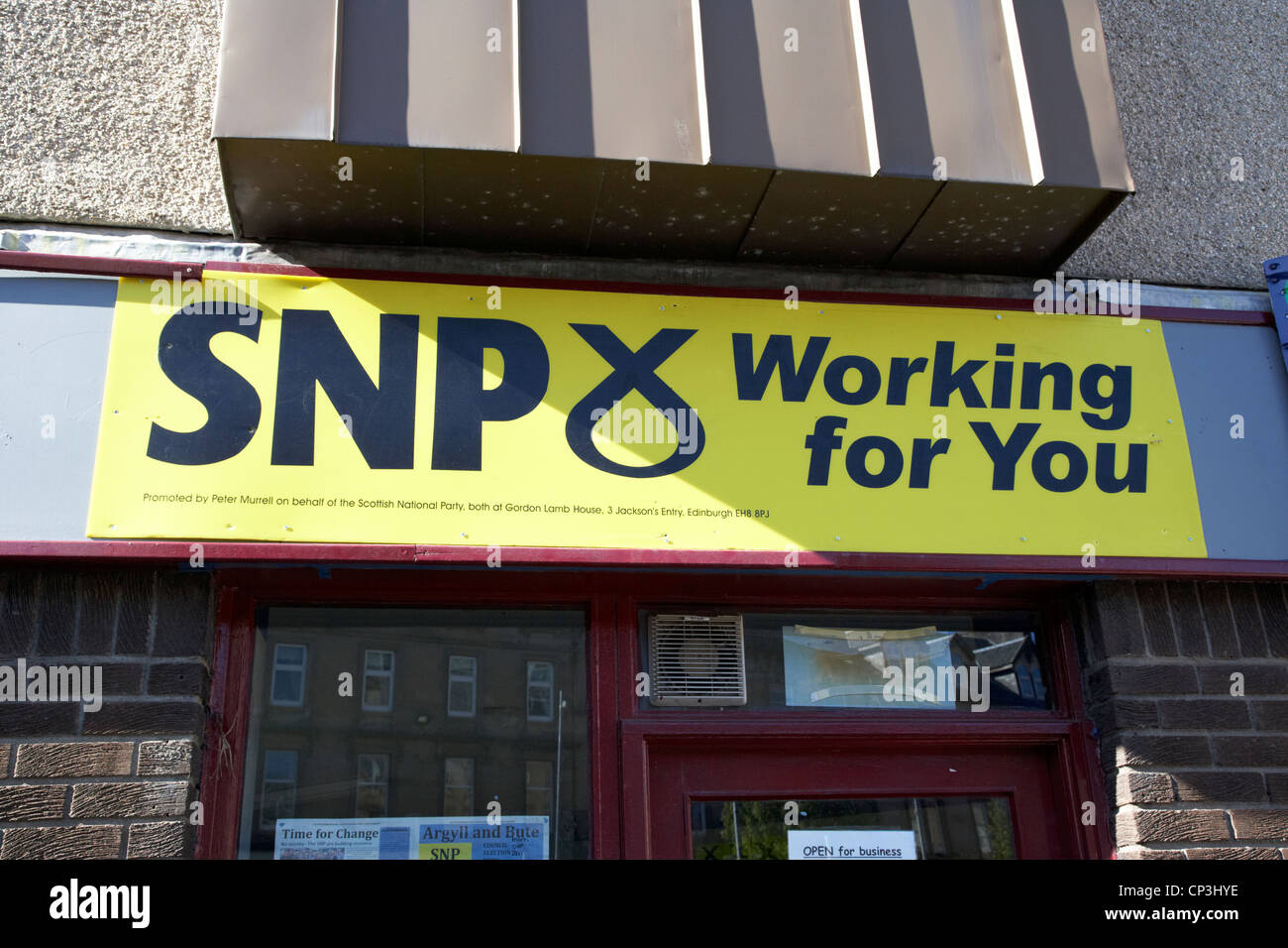 Parti national écossais bureau de circonscription en Ecosse Banque D'Images