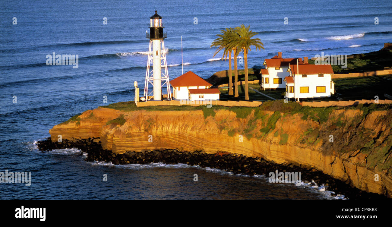 Photo aérienne du nouveau pt. loma lighthouse et motifs, San Diego, CA, USA Banque D'Images