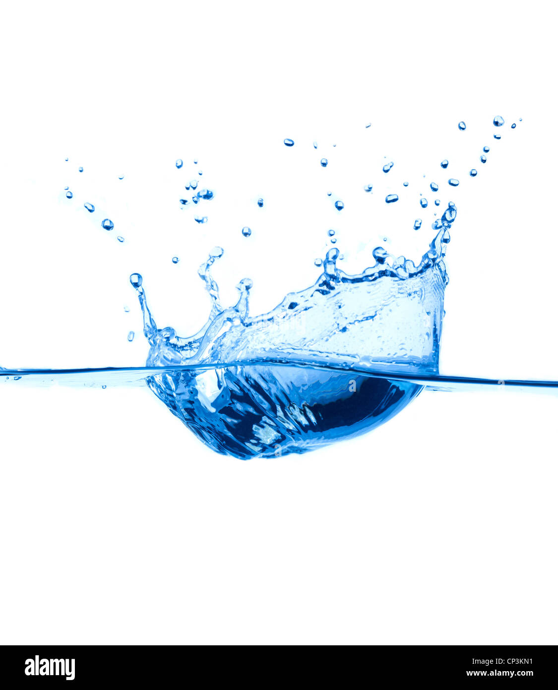 Water splash isolated on white Banque D'Images