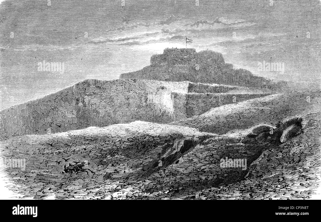 Evénements, guerre franco-prussienne 1870 - 1871, Siège de Belfort 3.11.1870 - 16.12.1871, la citadelle après la capitulation, gravure en bois, fin du XIXe siècle, forteresse, France, Allemagne, franco-prussienne, historique, historique, droits additionnels-Clearences-non disponible Banque D'Images