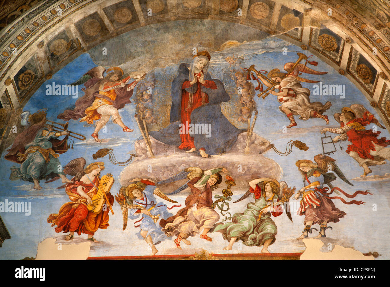Rome - Sainte Vierge Marie dans le ciel et les anges Banque D'Images