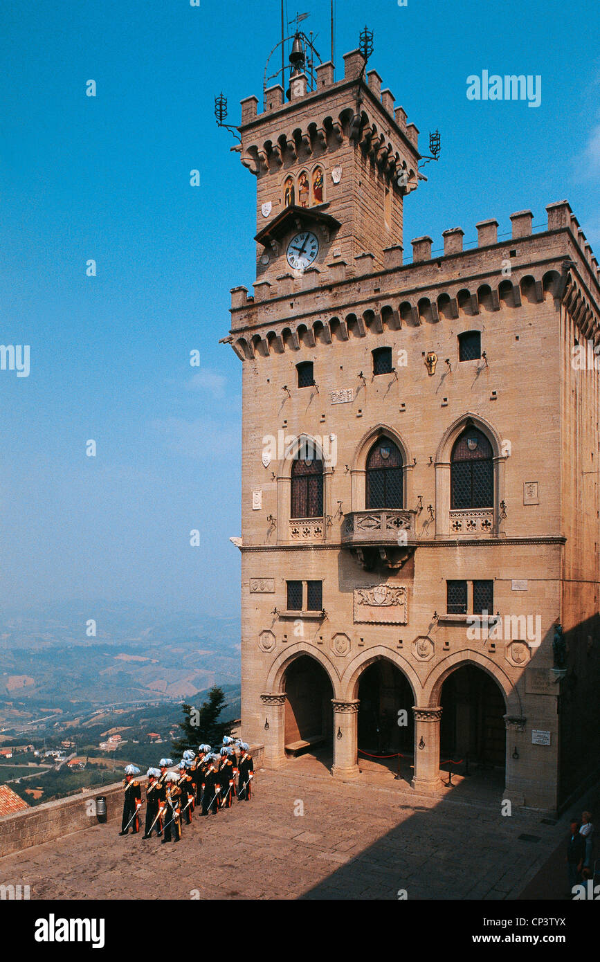 République de San Marino - San Marino. Garde côtière canadienne du Grand Conseil. Banque D'Images