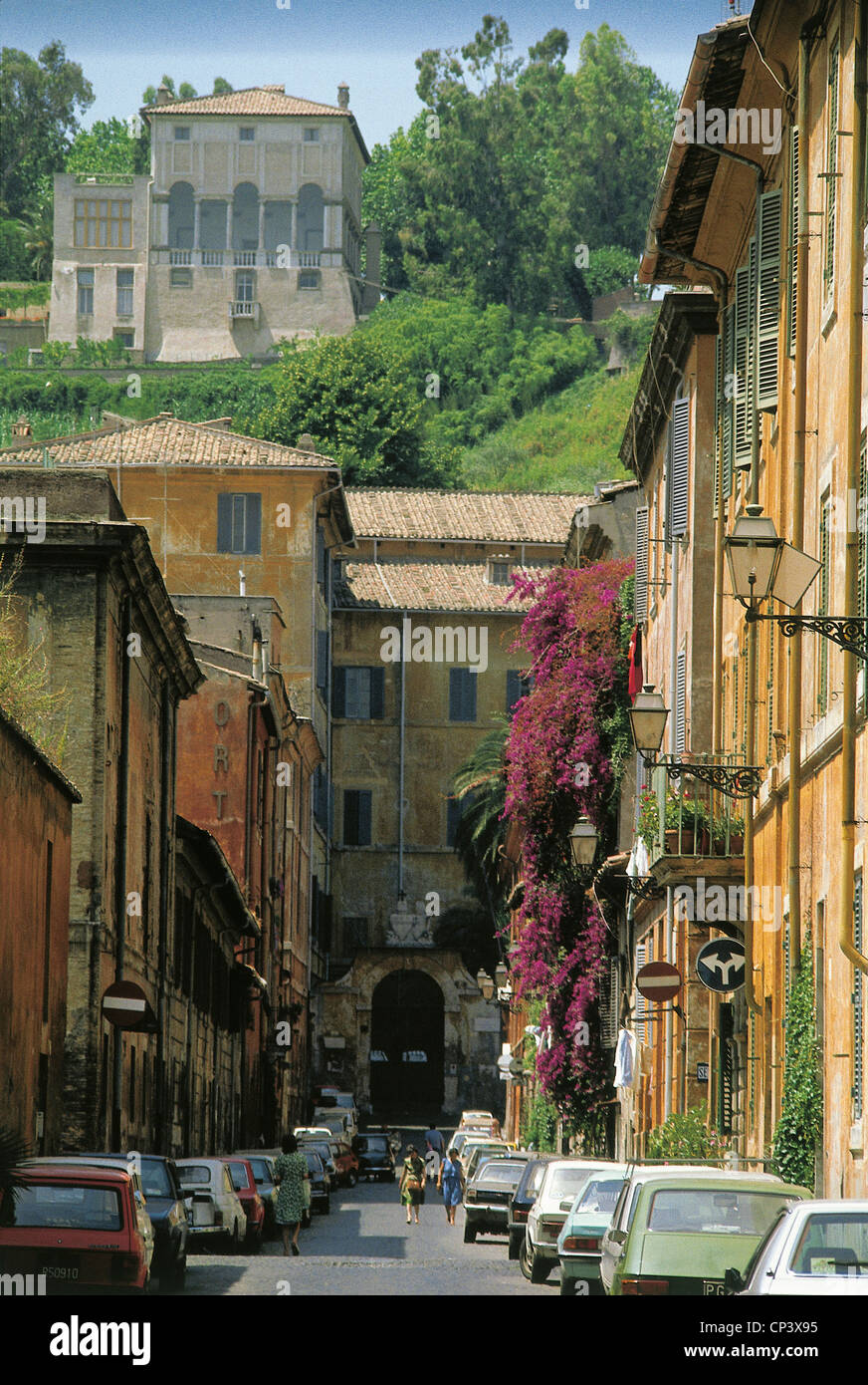 Latium - Rome. Via di Trastevere. Banque D'Images