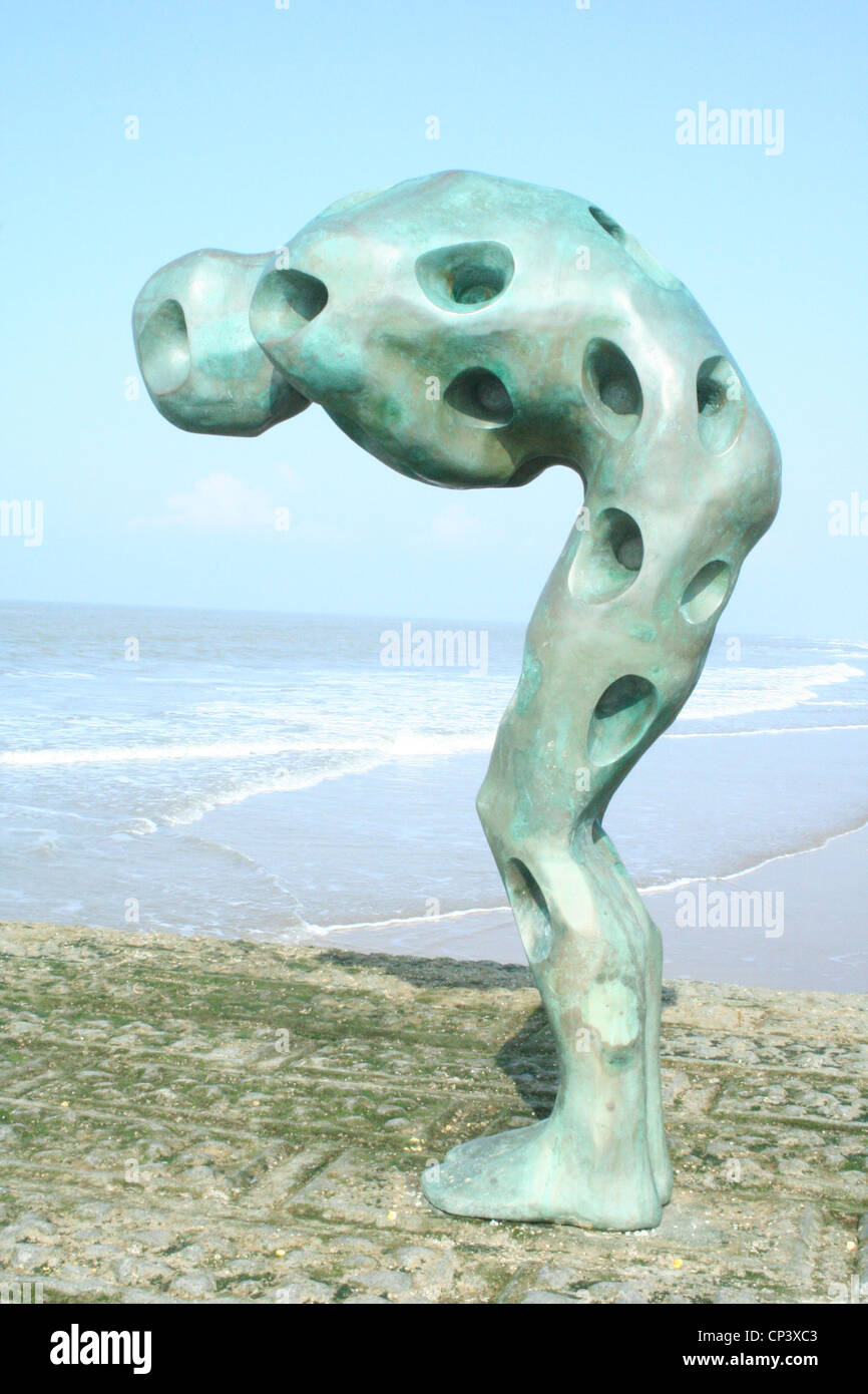 Sculpture sur plage Knokke-Heist Banque D'Images