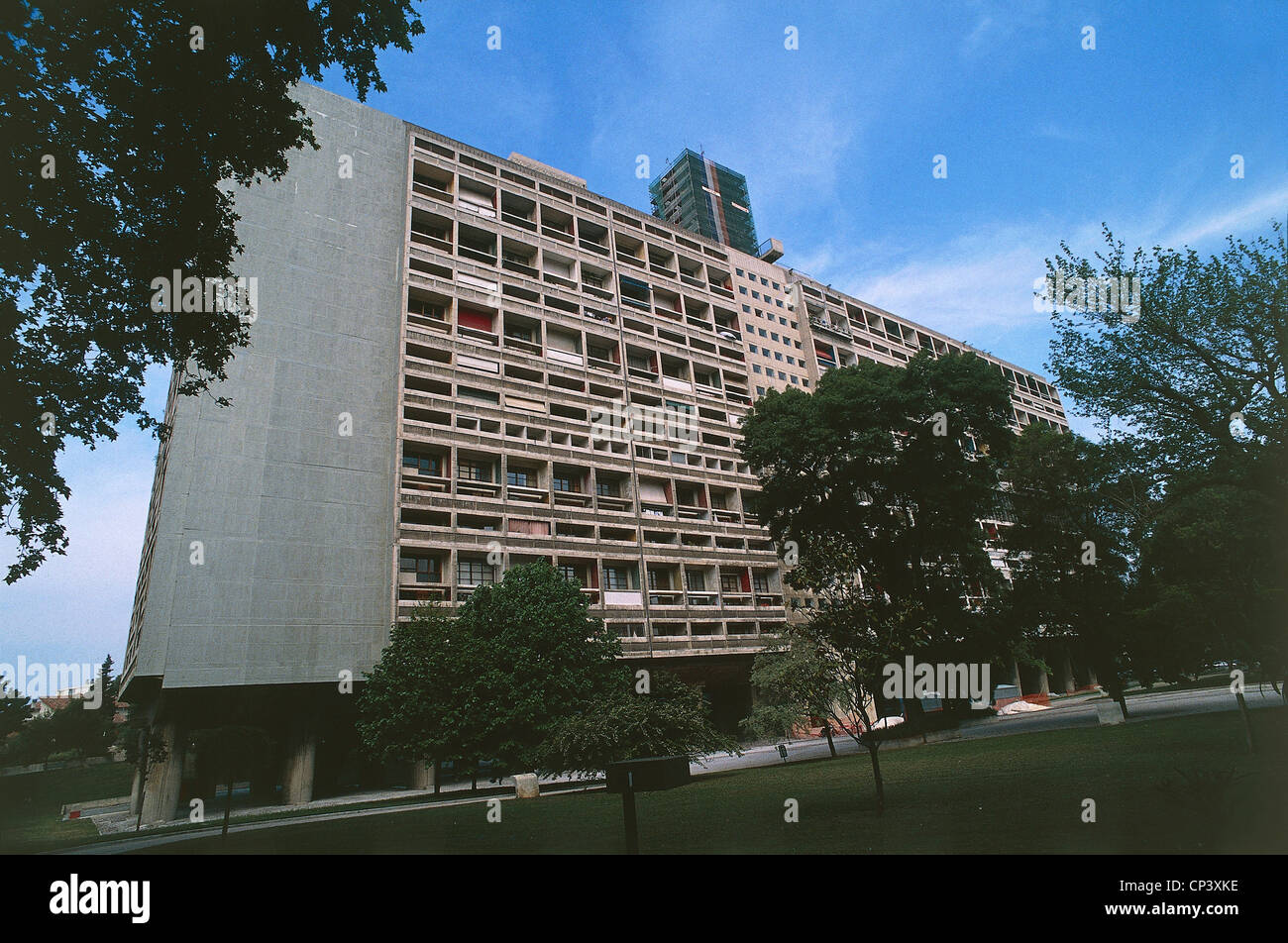 France, Marseille. Le Corbusier (Charles-Edouard Jeanneret, 1887-1965) La cité radieuse, Unite d'habitation, 1947-1952 Banque D'Images
