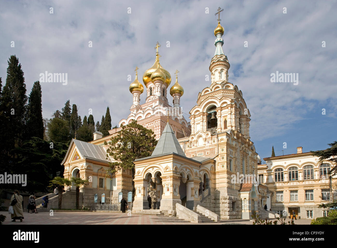 Ukraine - Crimée - Yalta. La cathédrale Alexandre Nevski dans le style néo-byzantin (1902) Banque D'Images