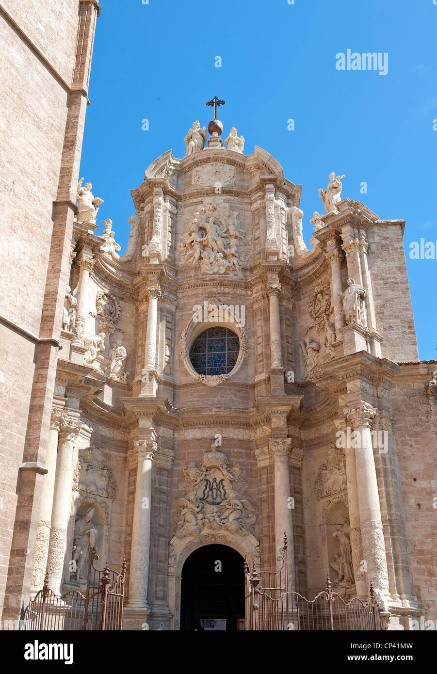Entrée principale de la cathédrale de Valence Espagne Banque D'Images