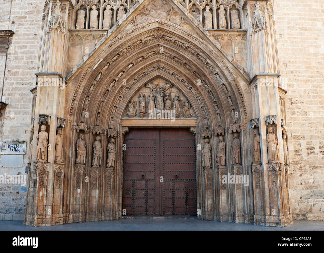 Entrée arrière de la cathédrale de Valence Espagne Banque D'Images
