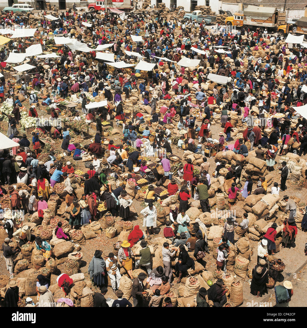 Equateur - province de Tungurahua, Ambato (San Juan de Ambato). Le marché. Banque D'Images