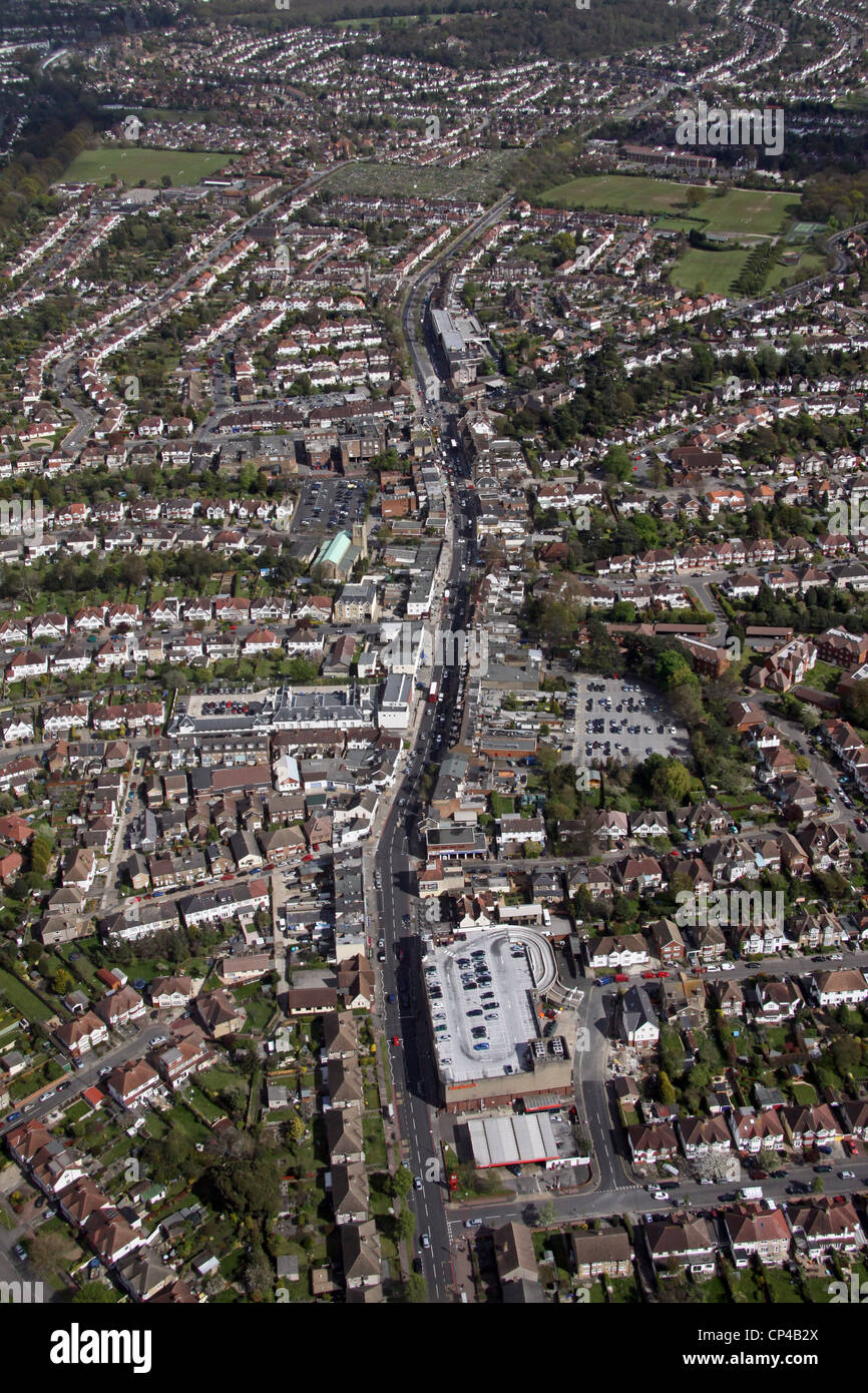 Vue aérienne de West Wickham village dans le quartier de Bromley Banque D'Images