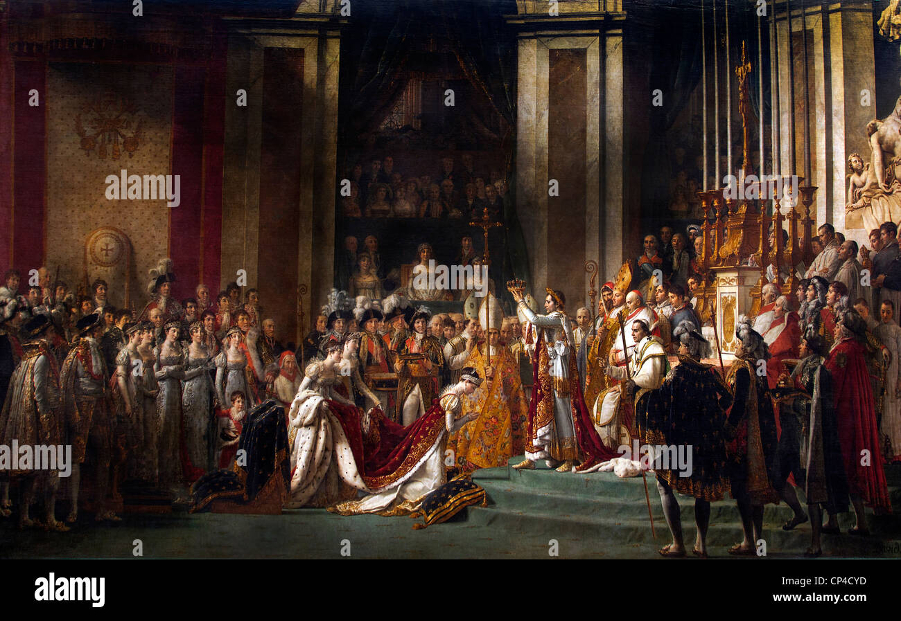 Le Sacre de Napoléon Bonaparte - Consécration et Joséphine 1807 Cathédrale Notre Dame Paris Jacques-Louis David 1748 - 1825 France Banque D'Images