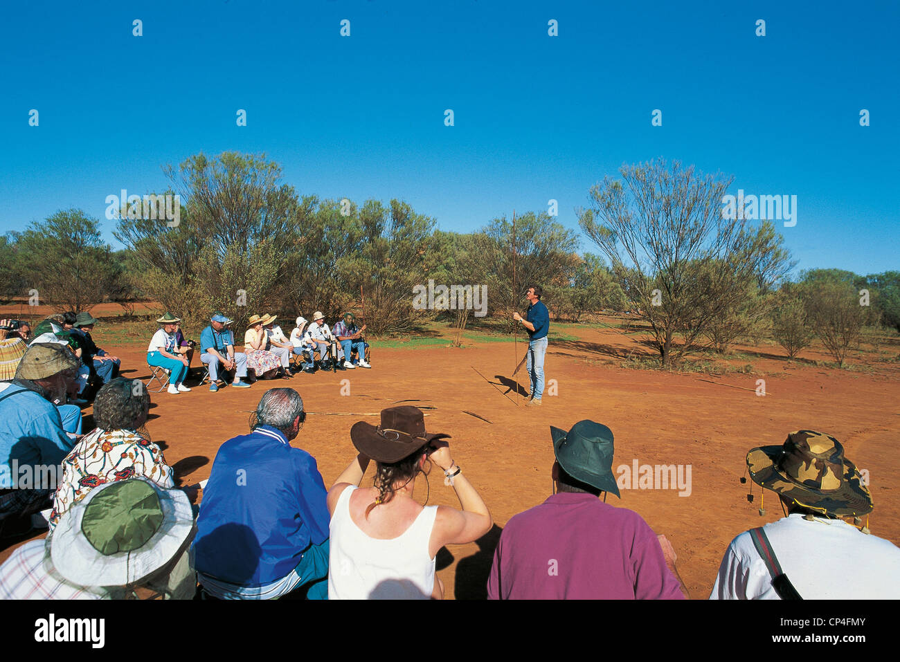 Alice Springs Australie Autochtones Lancement Test Banque D'Images
