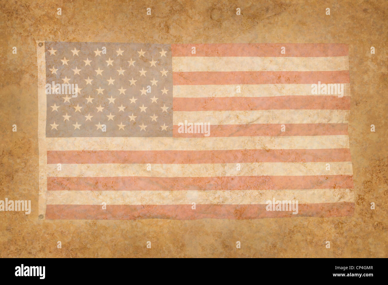 Grungy drapeau américain à l'intérieur d'une texture de fond tacheté Banque D'Images