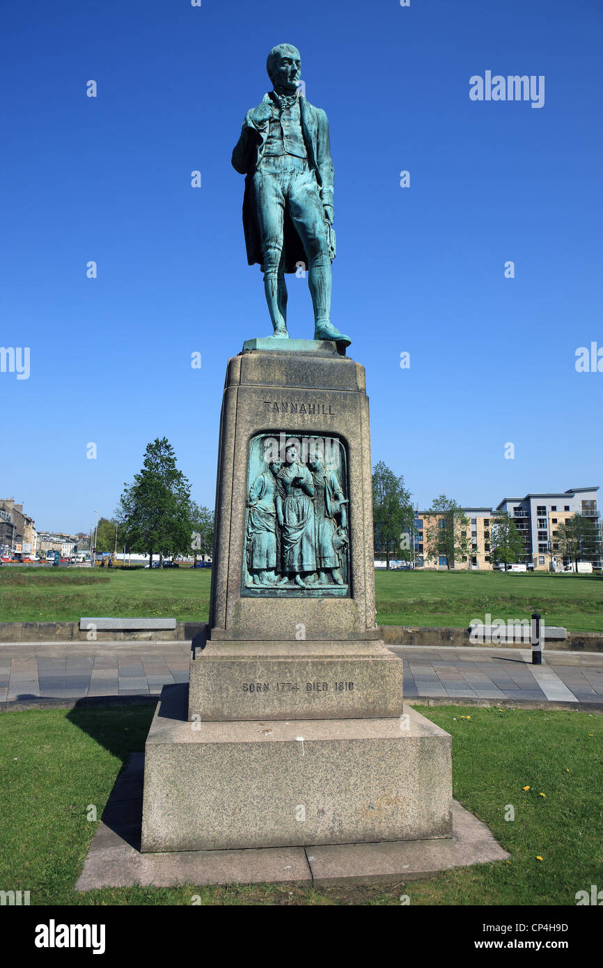 Statue de Robert Tannahill, le poète, dans la région de Paisley Renfrewshire, en Écosse Banque D'Images