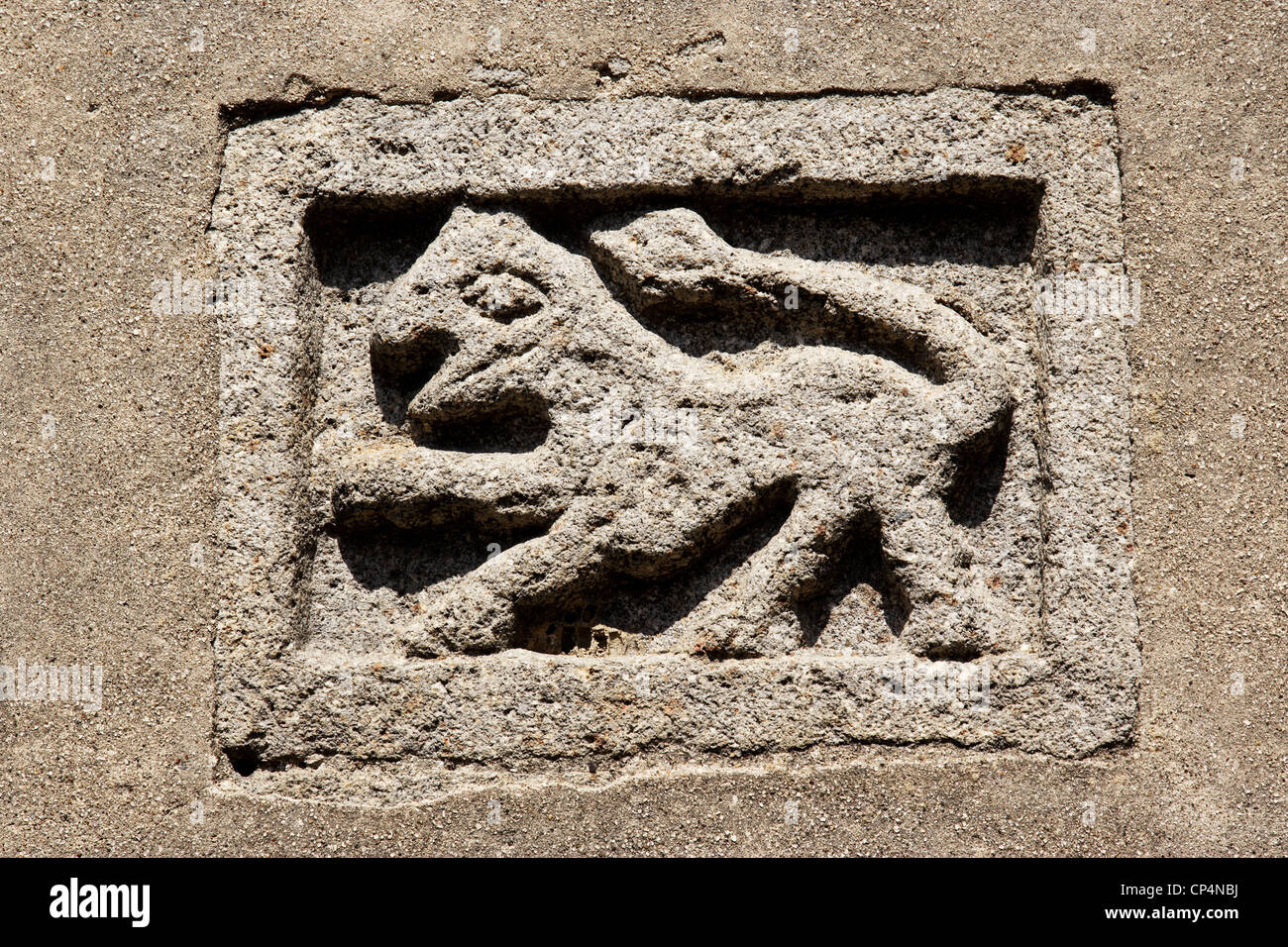 Façade de l'église de la Madonna del Castagno, détail. Sansepolcro, Arezzo Province, Région de Toscane, en Italie. Banque D'Images