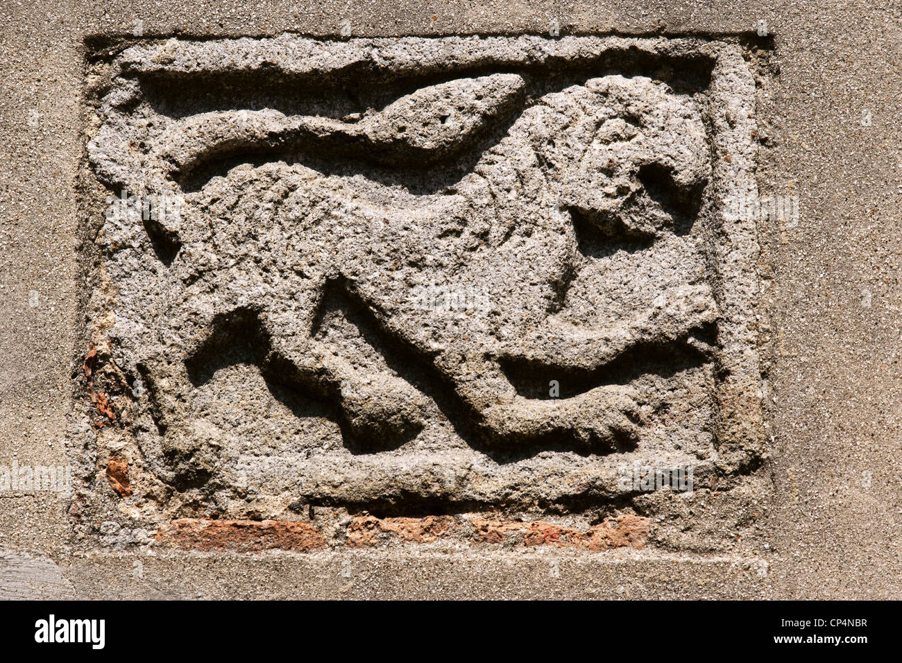 Façade de l'église de la Madonna del Castagno, détail. Sansepolcro, Arezzo Province, Région de Toscane, en Italie. Banque D'Images