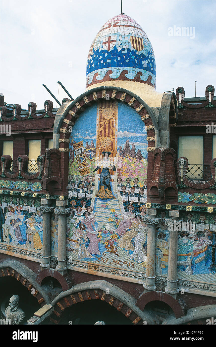 Palais de la musique catalane BARCELONE ESPAGNE FAÇADE SPÉCIAL Banque D'Images