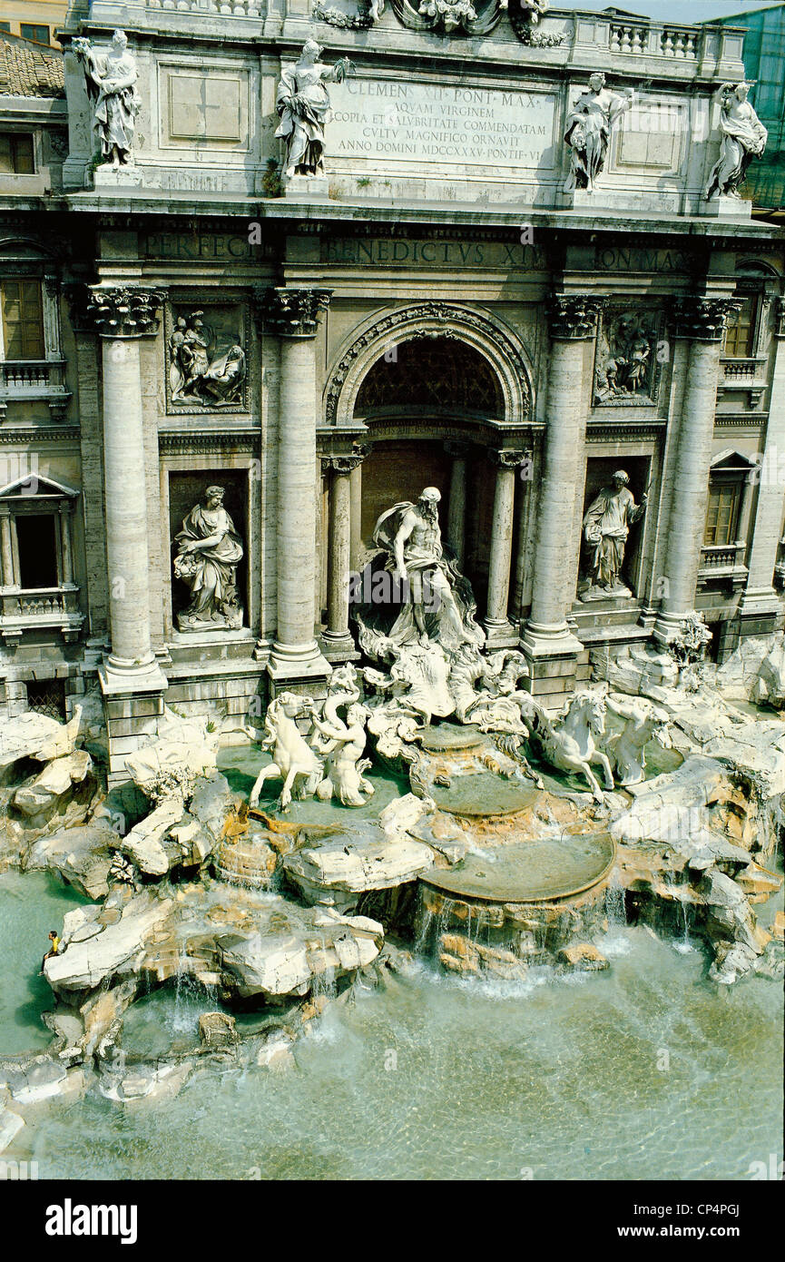 Latium - Rome, la fontaine de Trevi conçu par Nicola Salvi (1697-1751) Banque D'Images