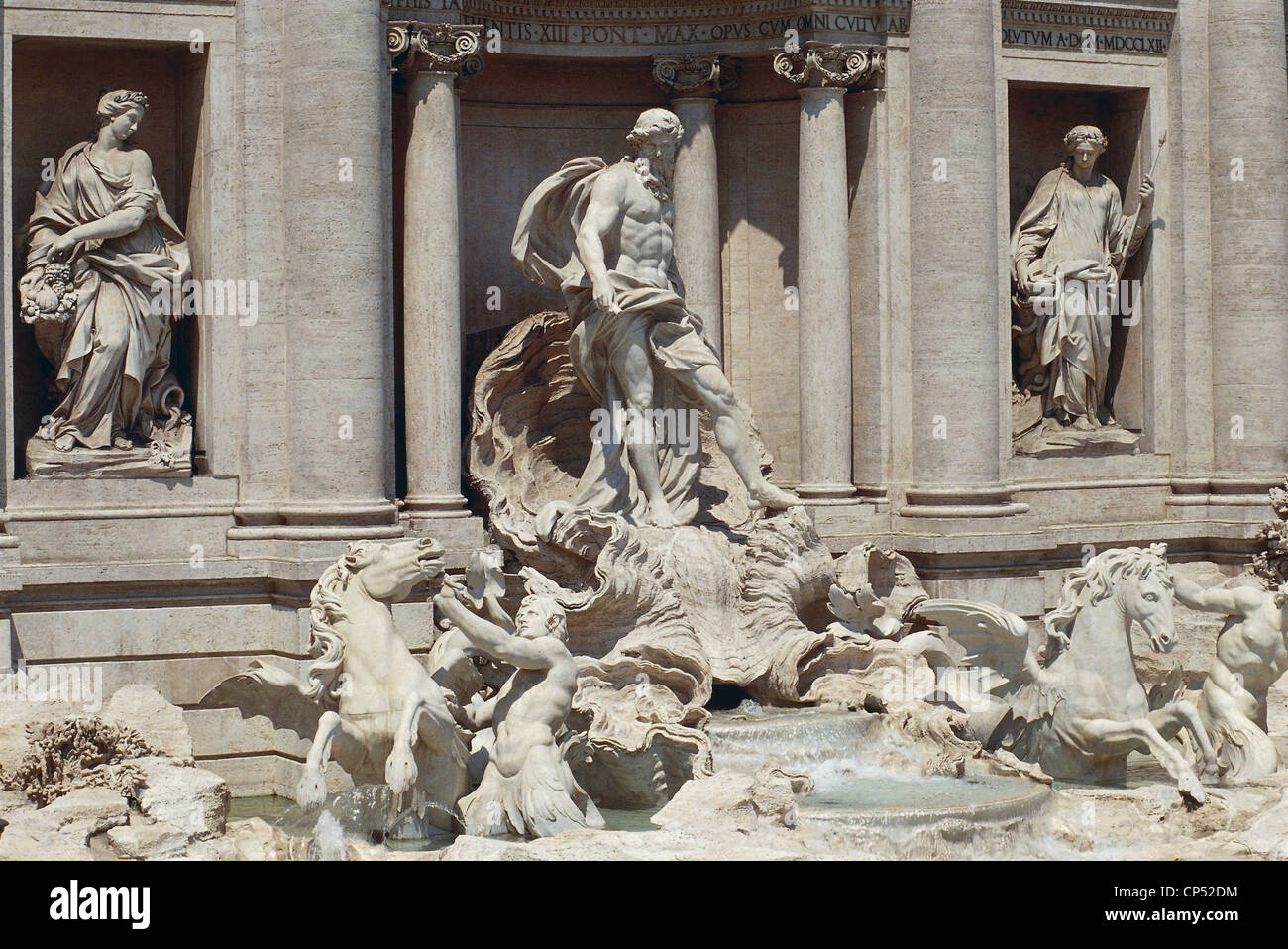 Latium - Rome. La fontaine de Trevi, détail. L'architecte Nicola Salvi, 1732. Banque D'Images