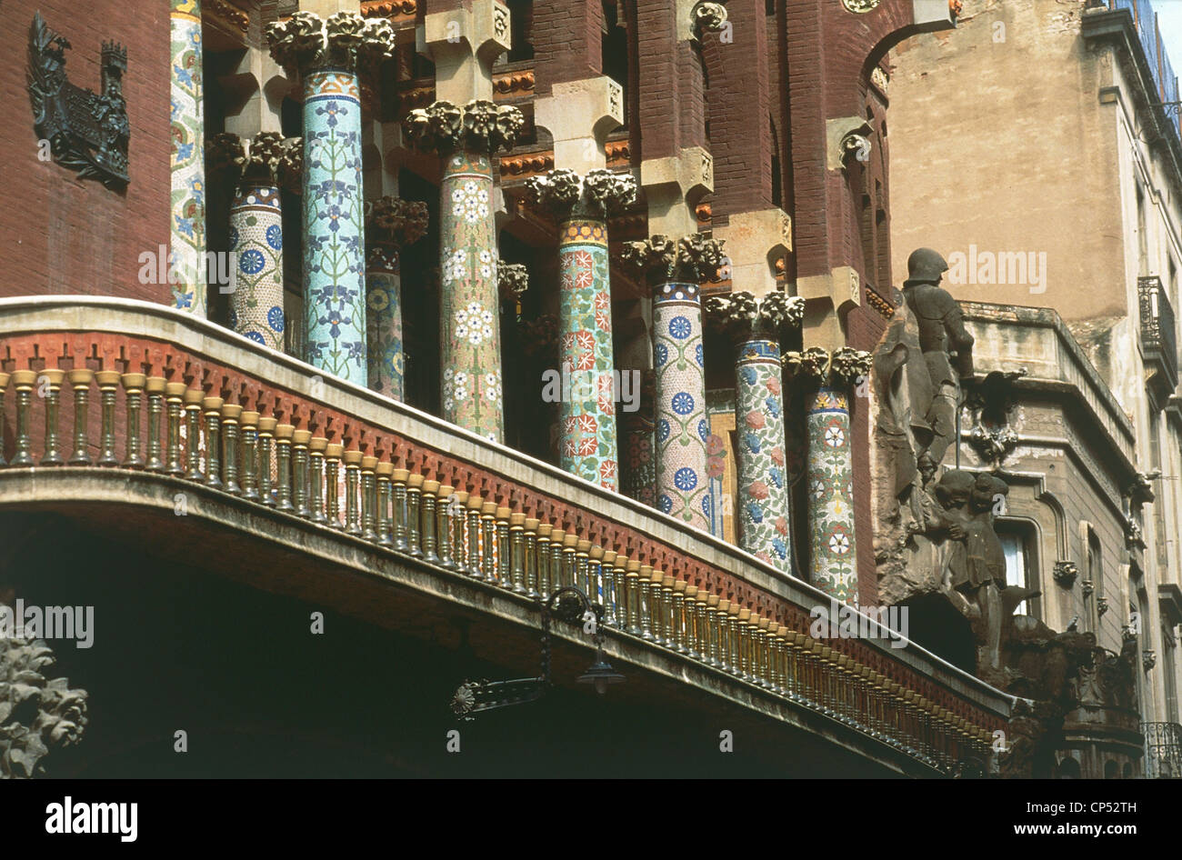 Espagne - Catalogne - Barcelone. Palau de la Musica Catalana, notamment la façade. Banque D'Images