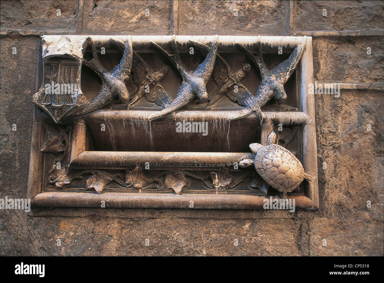 Quartier Gothique de Barcelone Espagne CASA DE L'ARDRIACRA LETTRES BUCA Banque D'Images