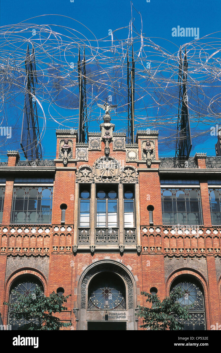 Espagne Barcelone HOME Montaner Y SIMON TAPIES FOUNDATION SUR LE TOIT DE LA SCULPTURE TAPIES Banque D'Images