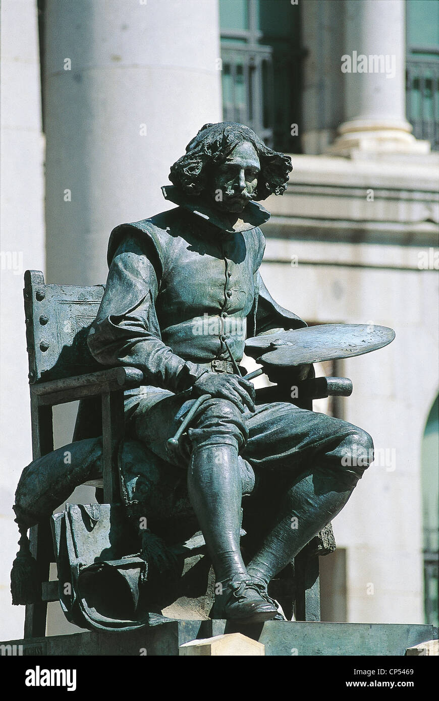 Espagne - Madrid, Diego Velasquez monument situé en face du musée du Prado. Banque D'Images