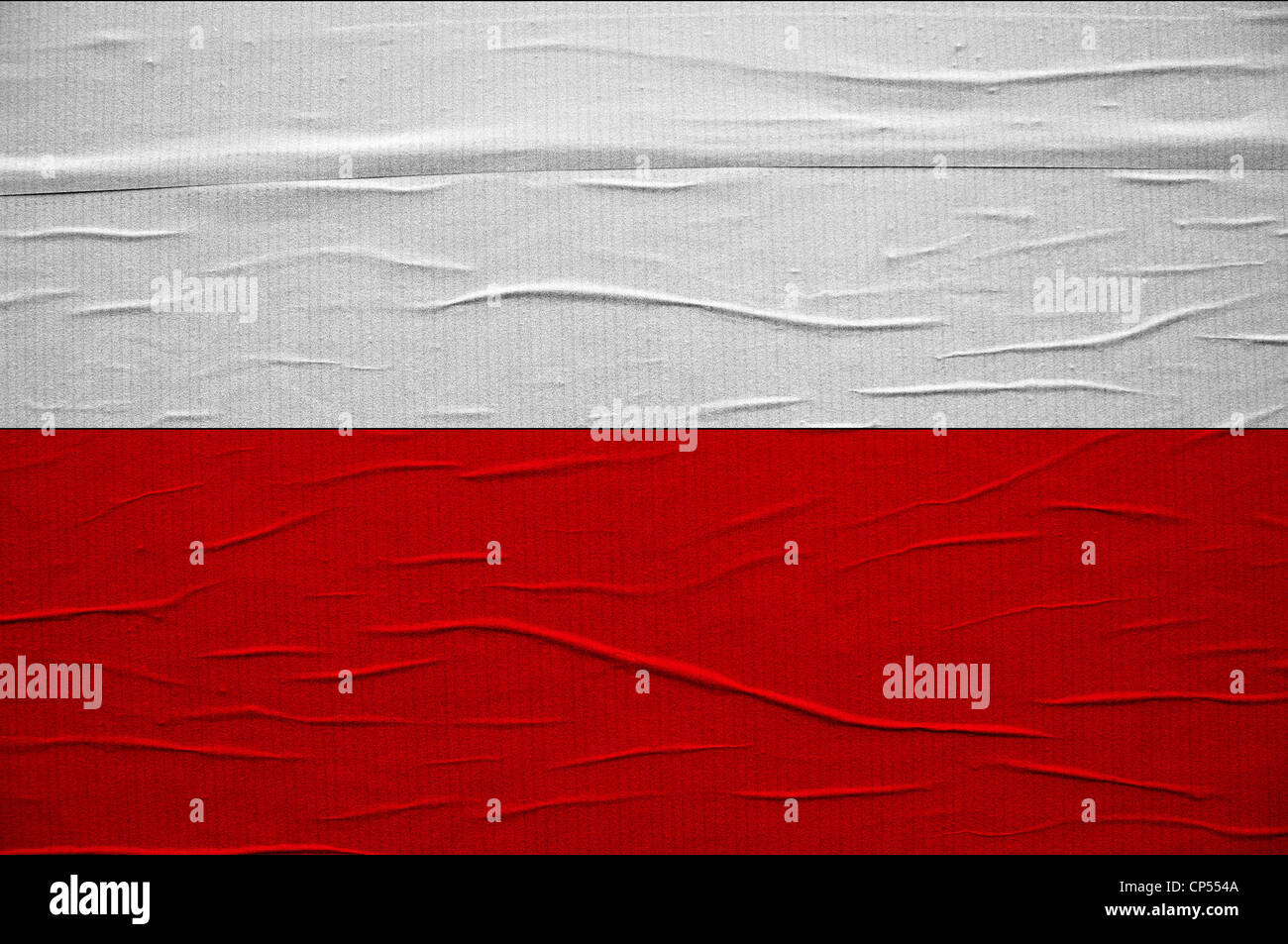 Grunge drapeau polonais, l'image est une superposition de texture grunge détaillées Banque D'Images