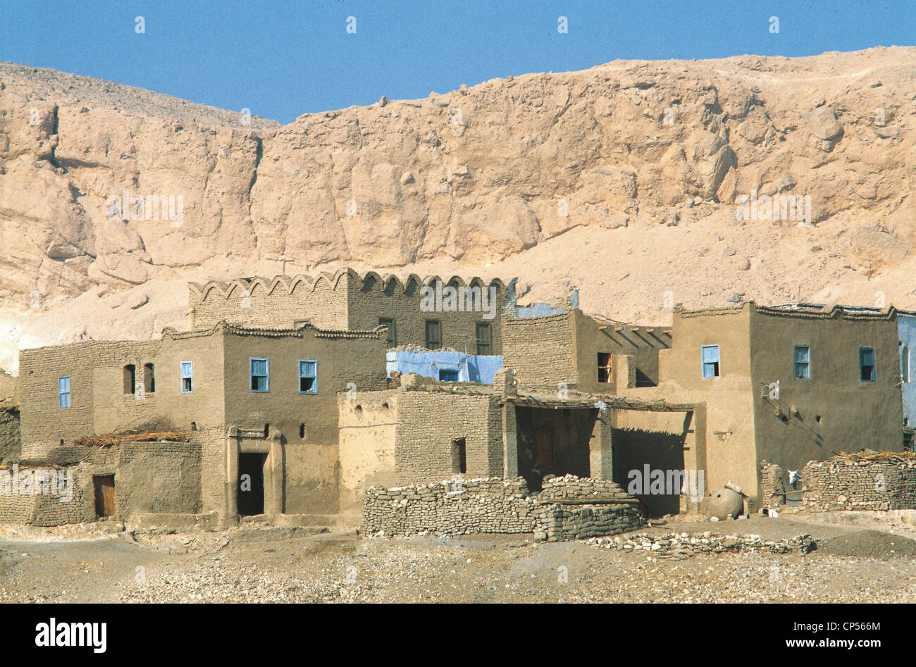 Egypte - Thèbes - Cas d'un village de la Vallée des Rois Banque D'Images