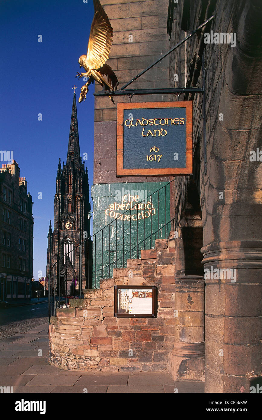 Grande-bretagne - Ecosse - Edinburgh (Site du patrimoine mondial par l'UNESCO, 1995). Gladstone's Land, à l'entrée. Banque D'Images