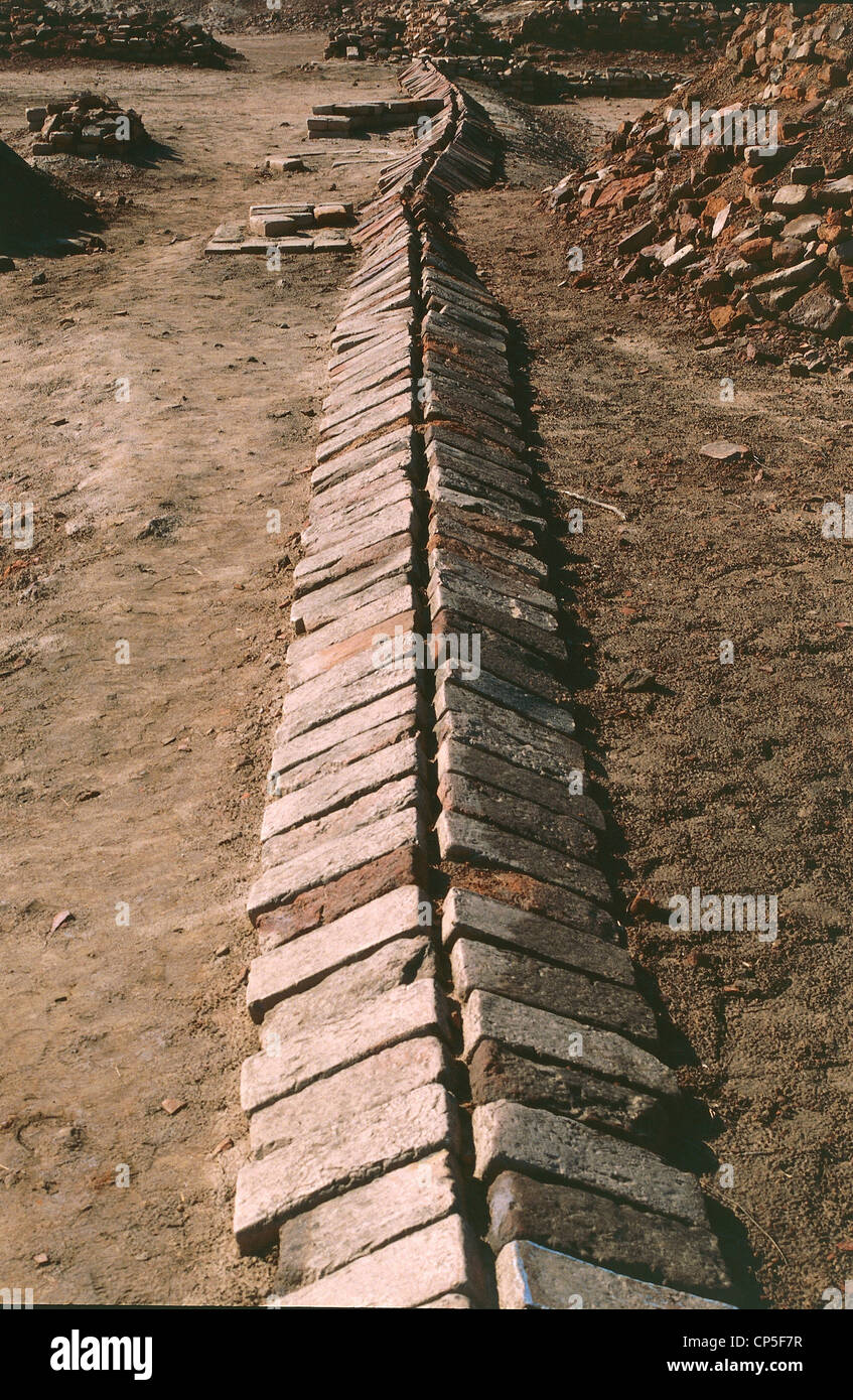 Pakistan - Punjab - Harappa, la zone archéologique de la civilisation de la vallée de l'Indus. Couverture de drainage. III millénaire avant J.-C. Banque D'Images