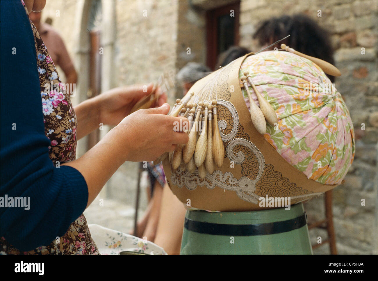 Marques d'ARTISANAT dentelle OFFIDA Banque D'Images