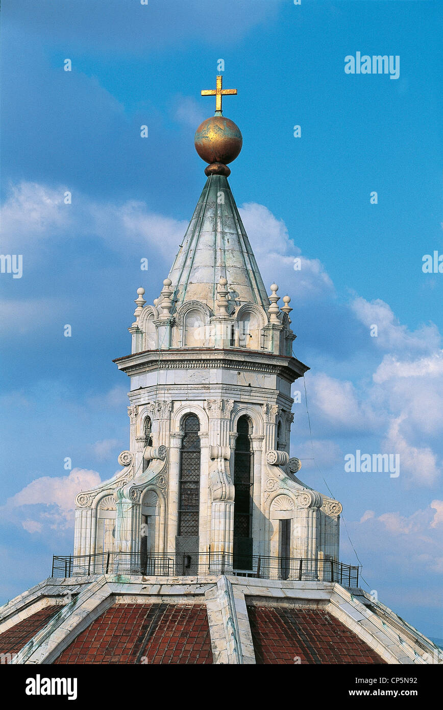 Toscane Florence cathédrale St Mary Dome Fleur Détail Banque D'Images