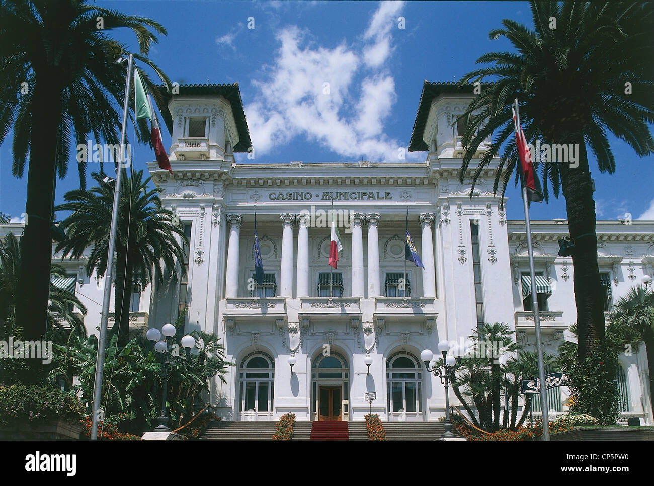 Ligurie - San Remo (IM). Le Casino Municipal. L'Art Nouveau (architecte Eugene Ferret, 1905). Banque D'Images