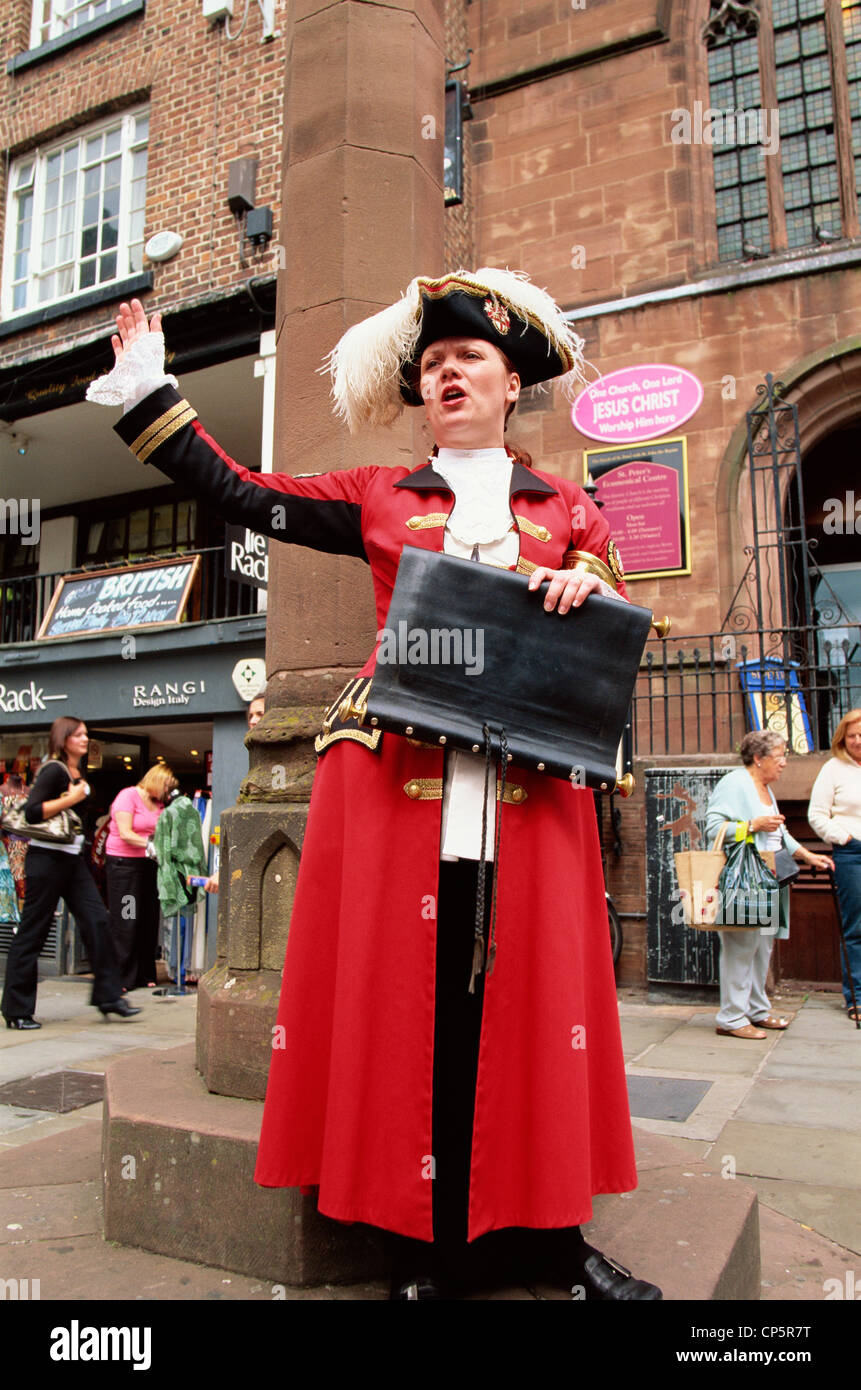 L'Angleterre, Cheshire, Chester, crieur public Banque D'Images